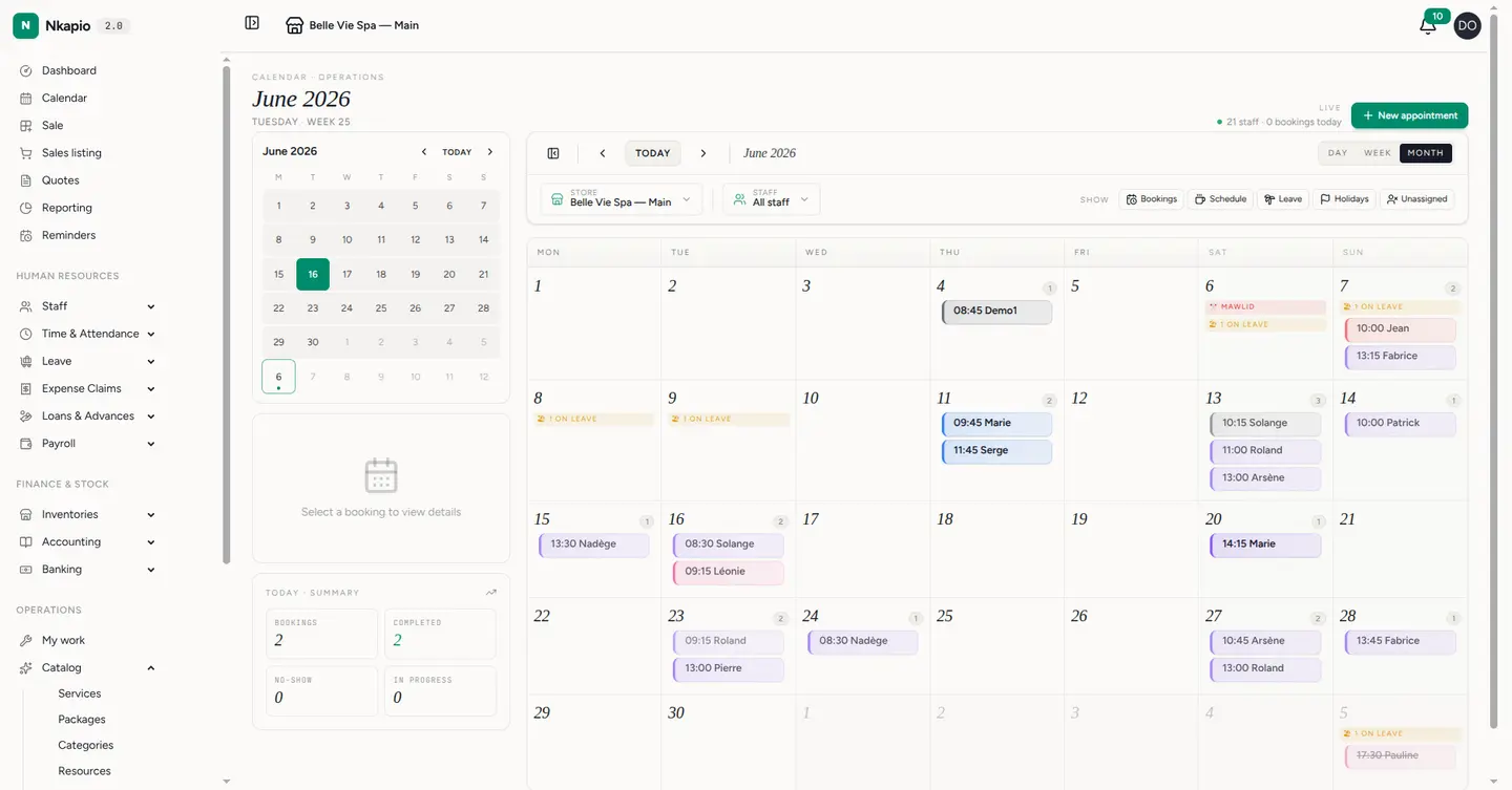 The month view