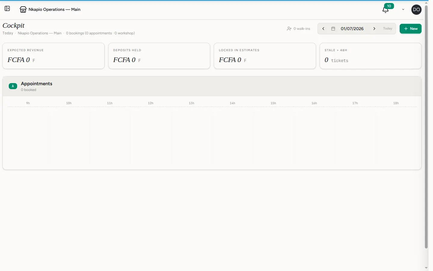 The dashboard widget listing upcoming recurring booking occurrences