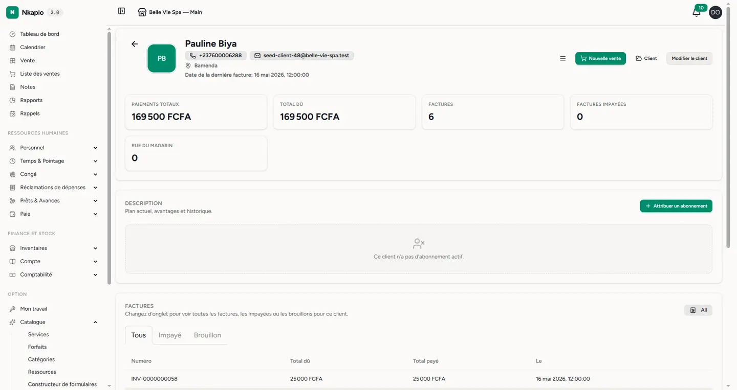 Une fiche client